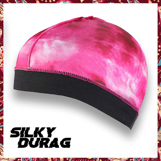 Soft pink silk wave cap for wave maintenance.