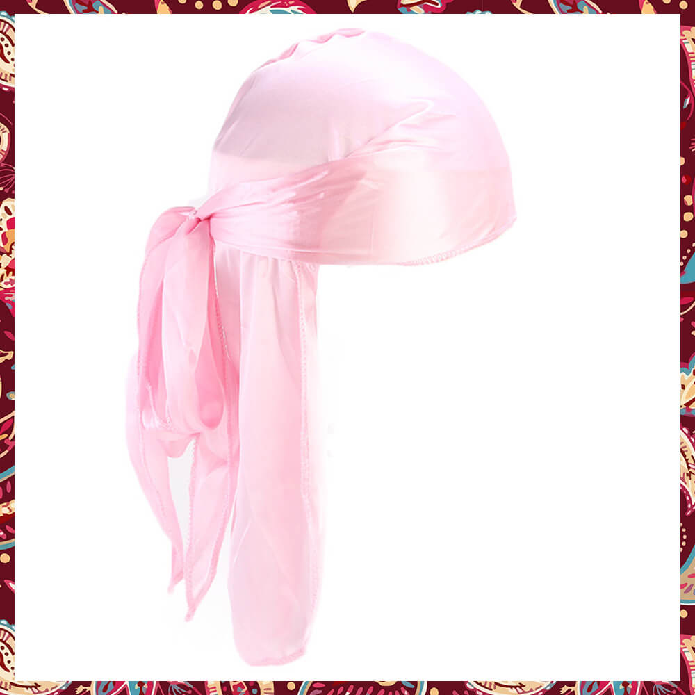 Silk Durag in a feminine pink shade.