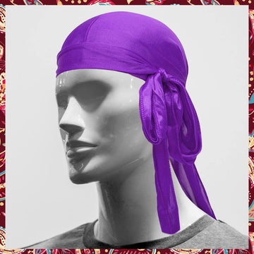 Royal purple satin durag.