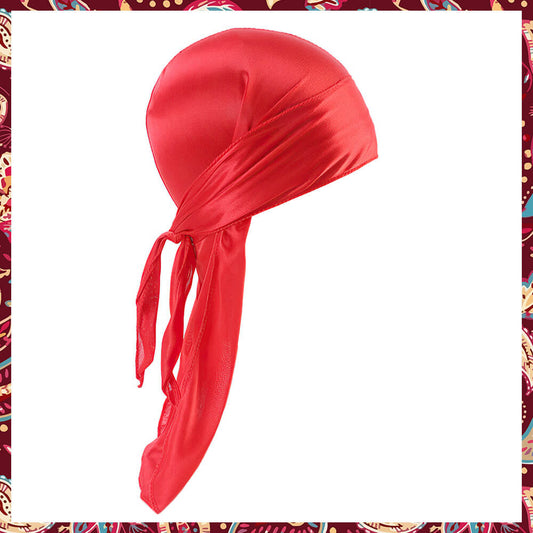 Red Baby Durag showcasing vibrant color and soft material, ideal for babies.