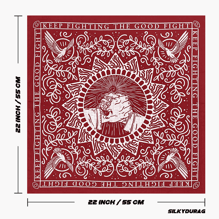 Size of the red western bandana.