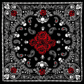 Skull and roses bandana