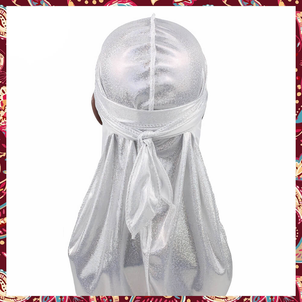 Sparkly White Silk Durag