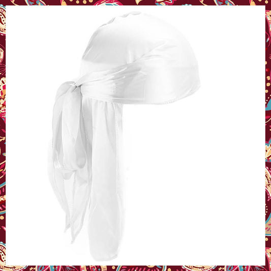 Clean and elegant White Durag made from luxurious silk.