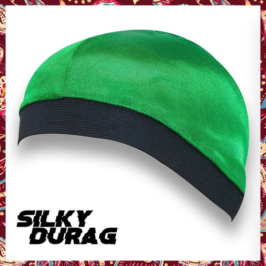Vibrant green wave cap for hair styling.