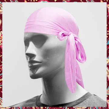 Delicate light purple satin durag.