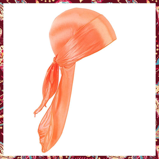 Close-up of the vibrant Orange Baby Durag, perfect for baby's hair and style.