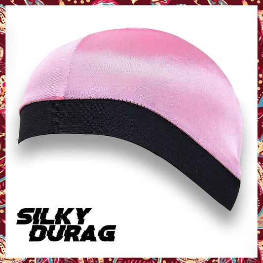 Vibrant pink wave cap for hair styling.
