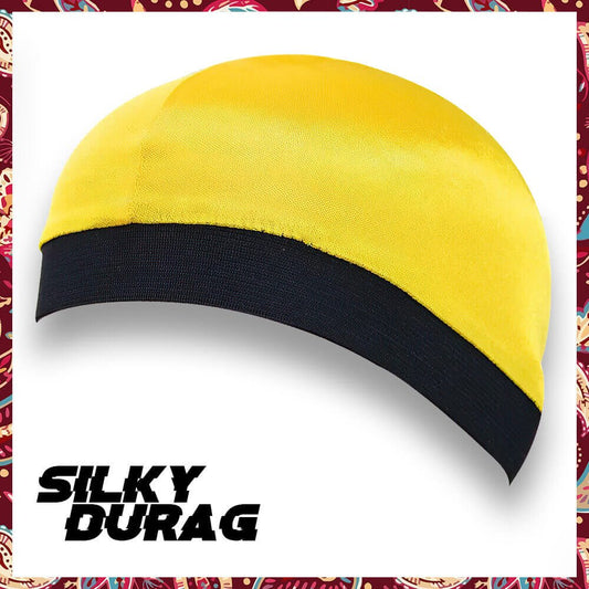 Sunny yellow wave cap for hair styling.